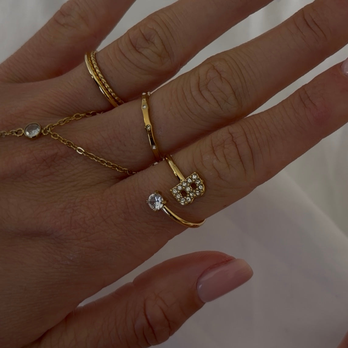 Sparkle Initial Wrap Ring - EVRYJEWELS