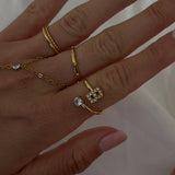 Sparkle Initial Wrap Ring - EVRYJEWELS