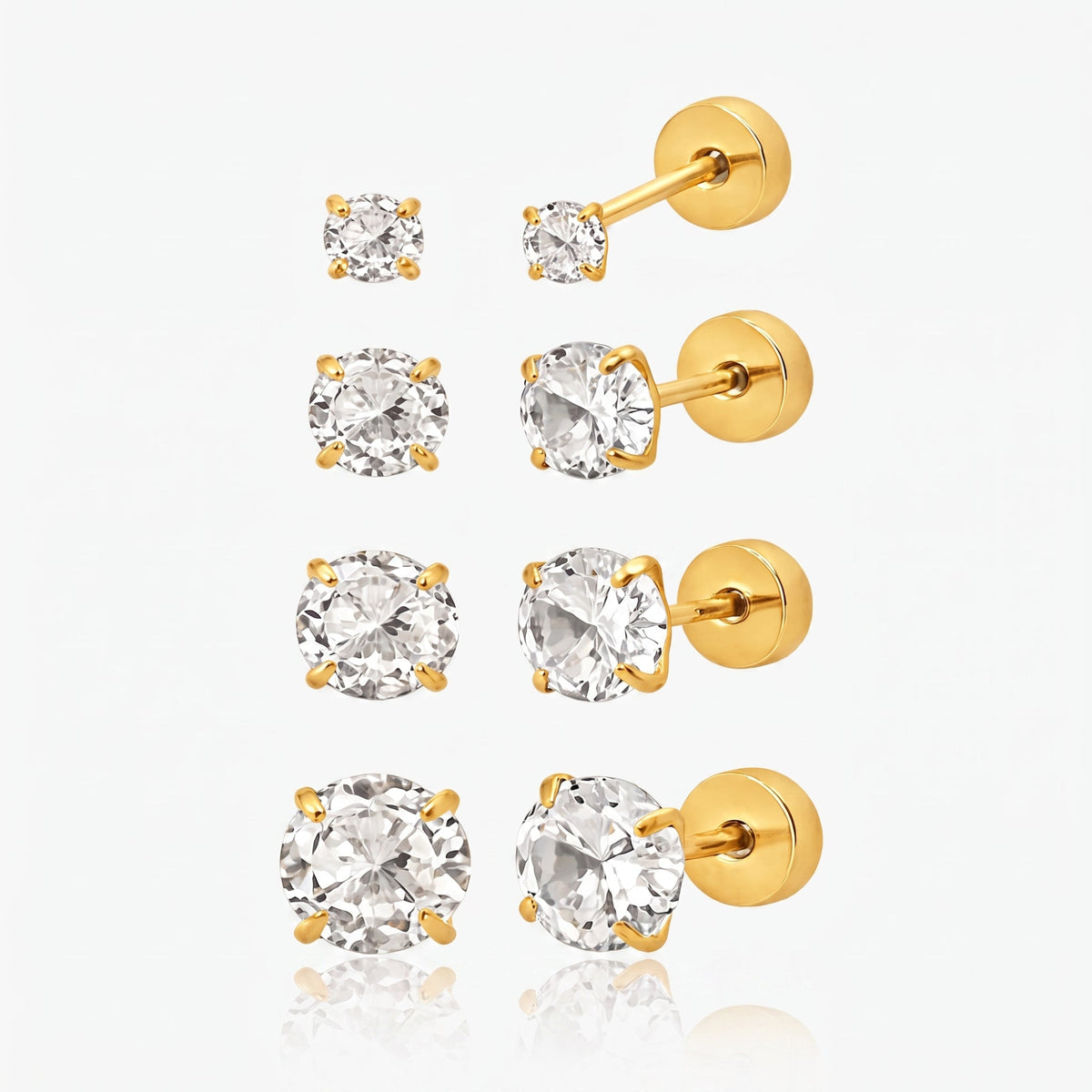 Babydoll Flat Back Stud Earrings - EVRYJEWELS