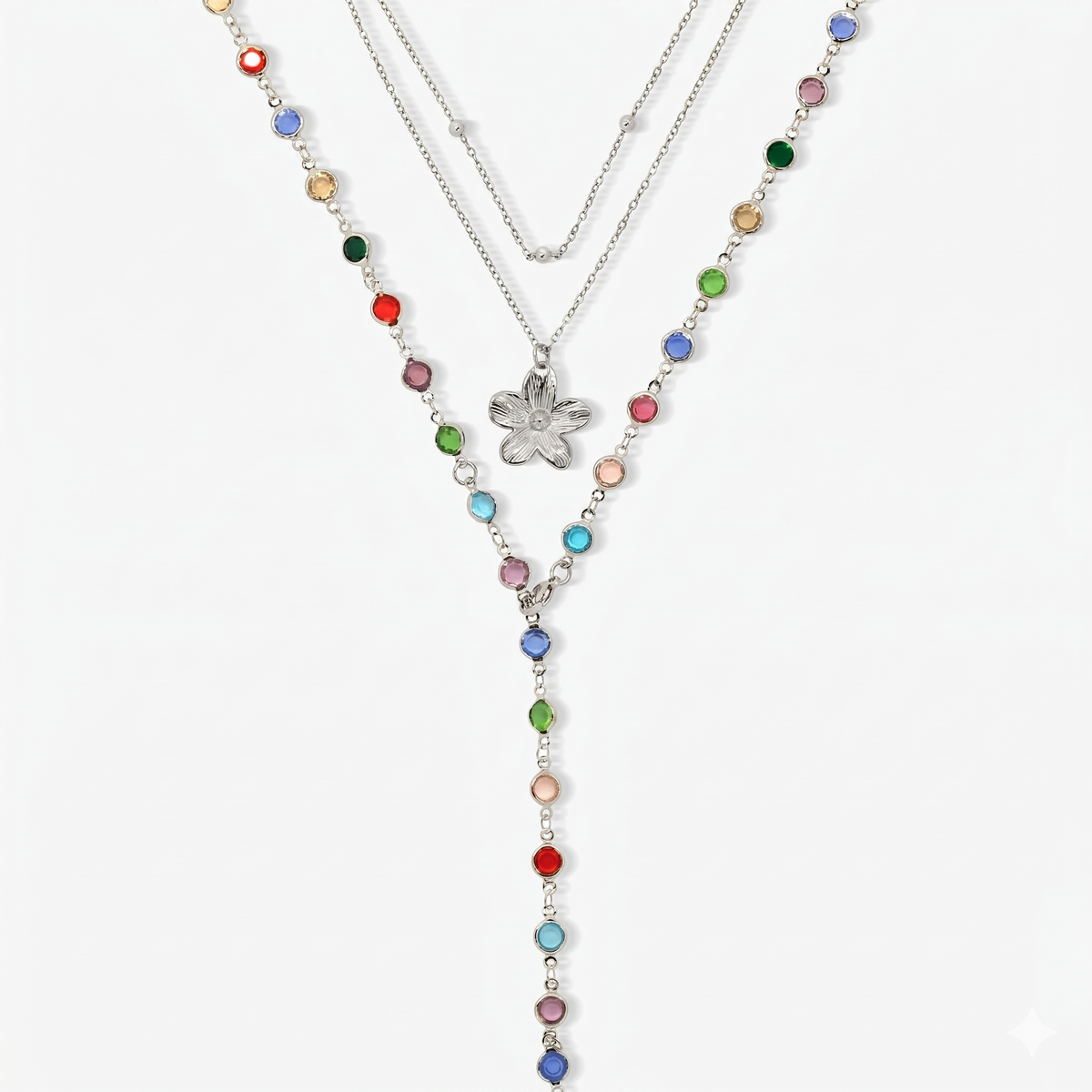 Sunset Glow Rainbow Necklace Set - EVRYJEWELS