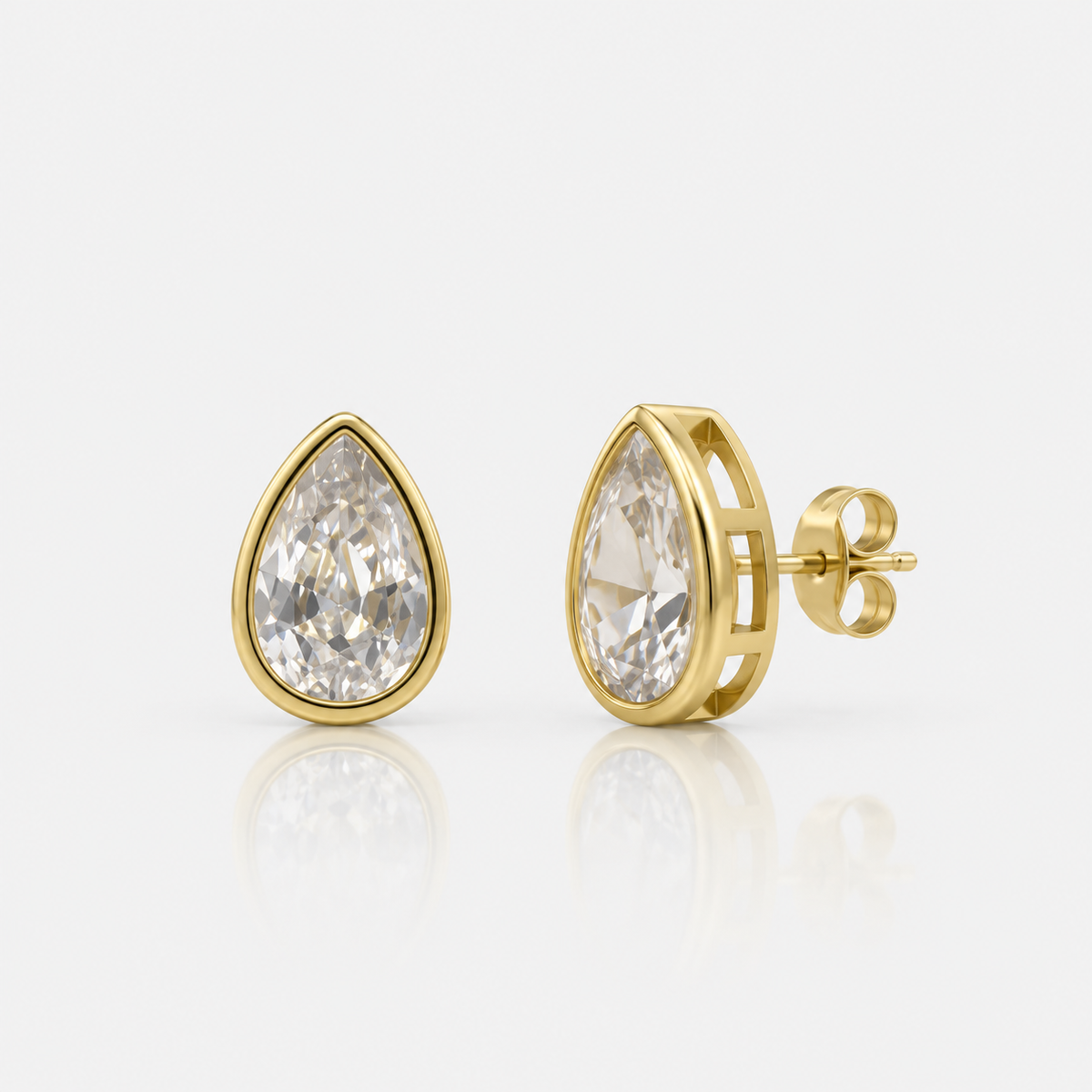 Radiant Aura Pear Cut Stud Earrings - EVRYJEWELS