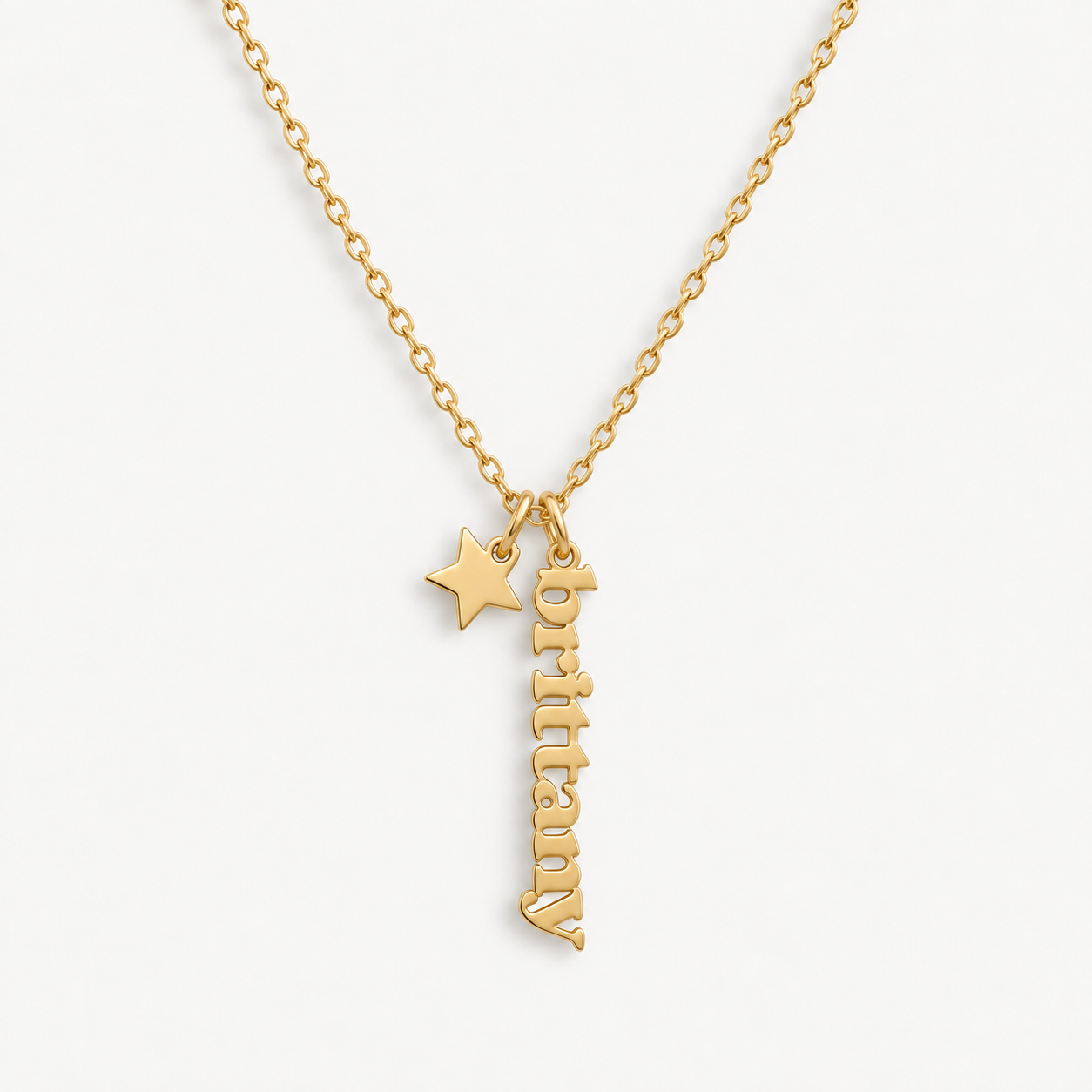 Custom/Personalized Mini Vertical Charm Nameplate Necklace - EVRYJEWELS