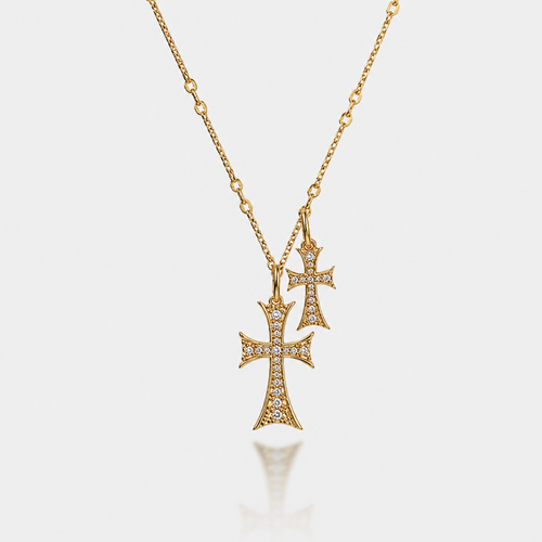 Double Cross Me Necklace - EVRYJEWELS