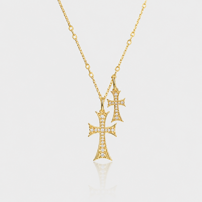 Double Cross Me Necklace - EVRYJEWELS