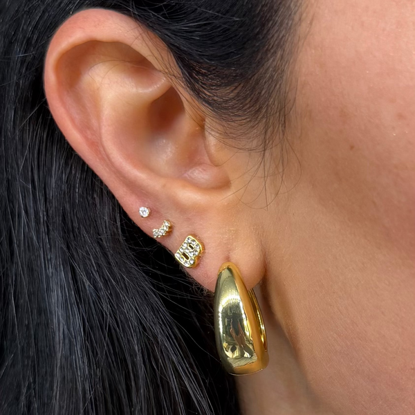 Crystal Initial Stud Earrings - EVRYJEWELS