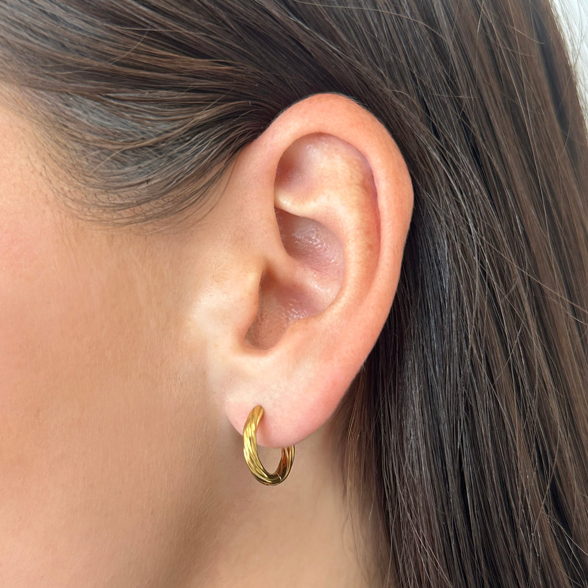 Twist Texture Huggie Hoop Earrings - EVRYJEWELS