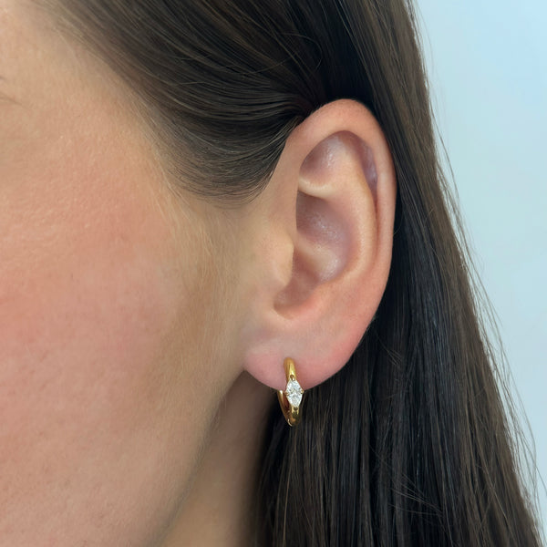 Marquise Crystal Huggie Hoop Earrings - EVRYJEWELS