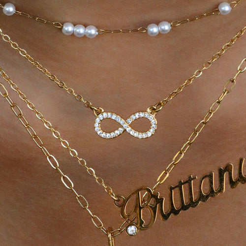 Custom/Personalized Lowercase Nameplate Cable Necklace - EVRYJEWELS