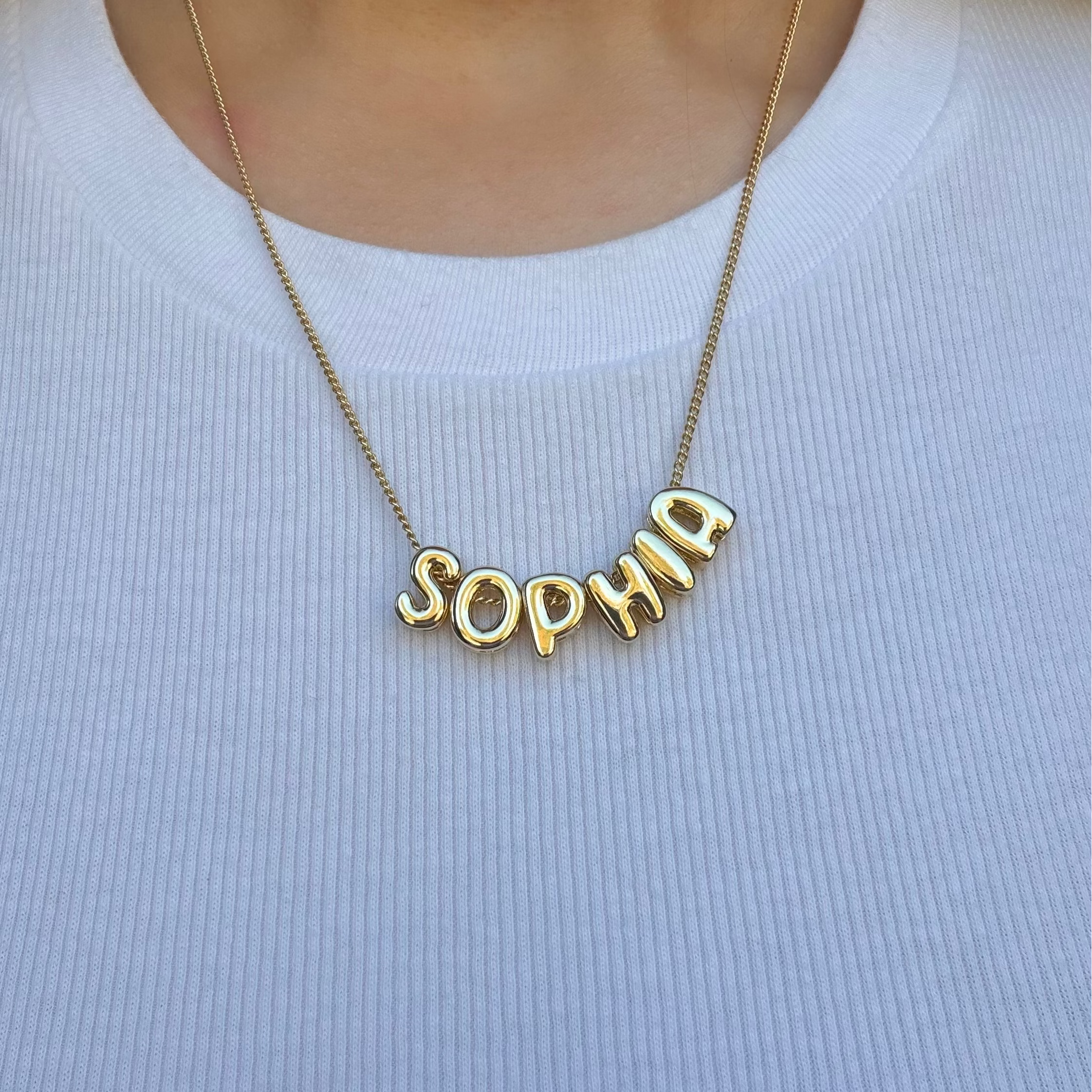 Custom/Personalized Bubble Letter Name Necklace - EVRYJEWELS