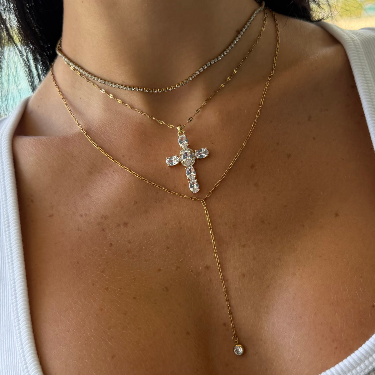 Heavenly Glow Cross Necklace