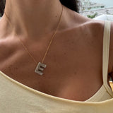 Pave Bubble Letter Necklace - EVRYJEWELS