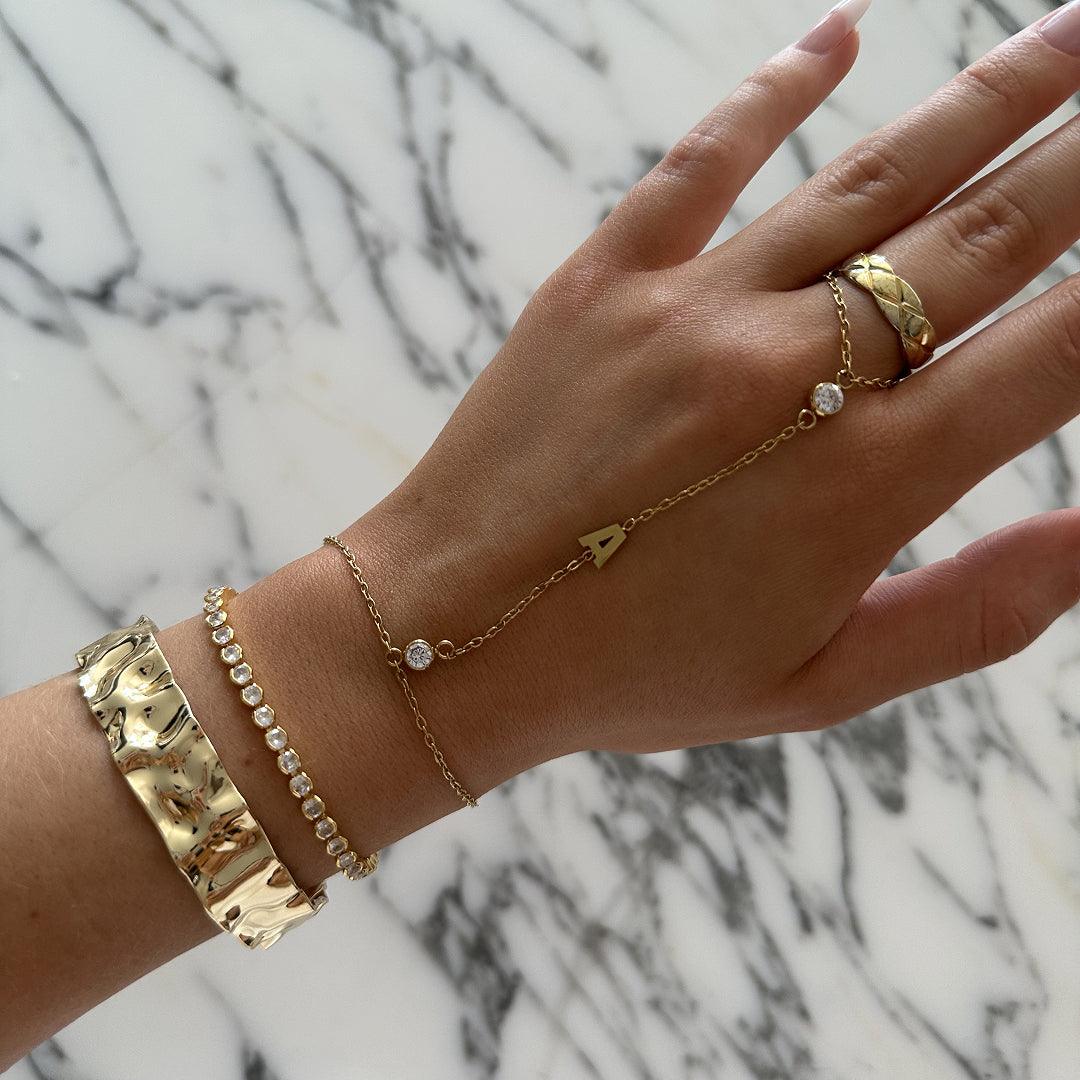 Custom/Personalized Letter Hand Chain - EVRYJEWELS
