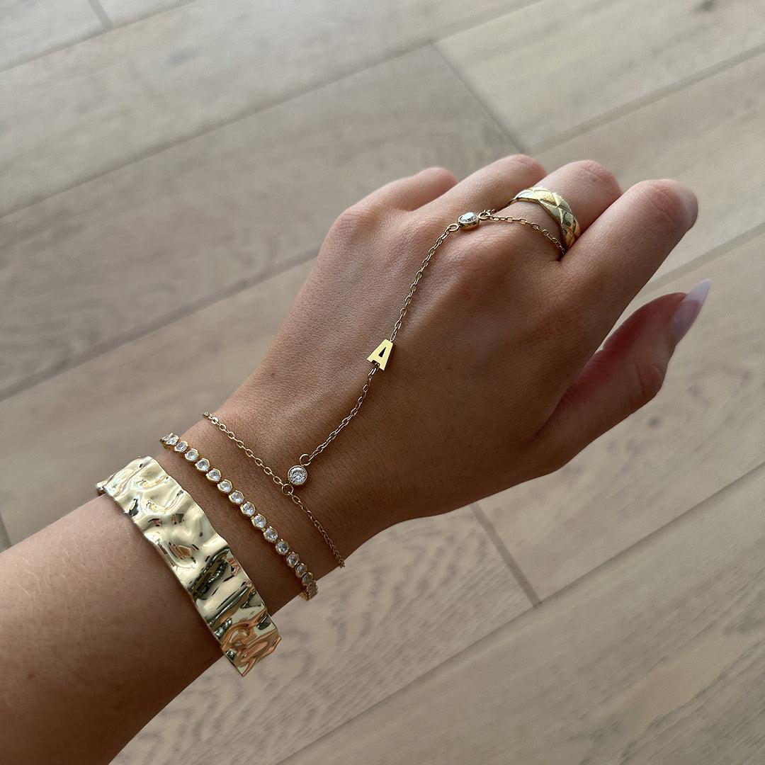 Custom/Personalized Letter Hand Chain - EVRYJEWELS