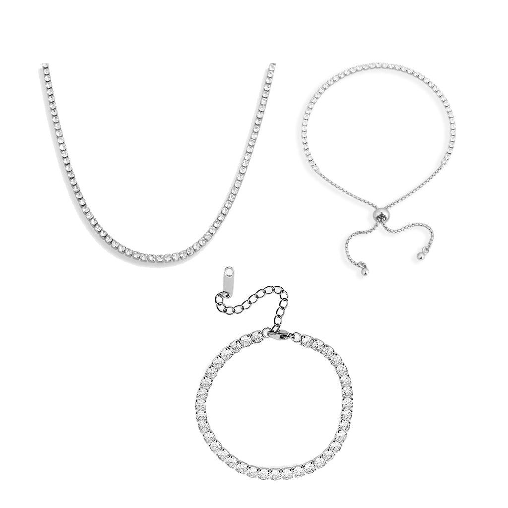 Icy Tennis Necklace & Bracelet Bundle - EVRYJEWELS