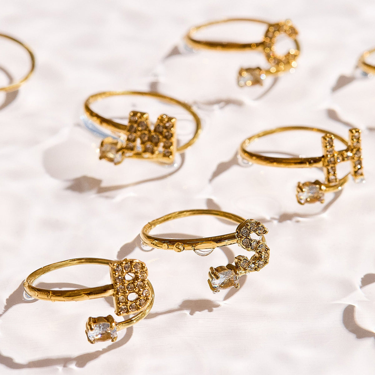 Sparkle Initial Wrap Ring - EVRYJEWELS