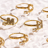 Sparkle Initial Wrap Ring - EVRYJEWELS