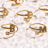 Sparkle Initial Wrap Ring - EVRYJEWELS