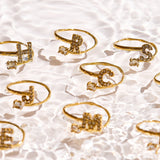 Sparkle Initial Wrap Ring - EVRYJEWELS