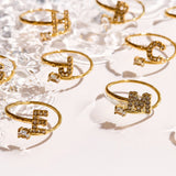 Sparkle Initial Wrap Ring - EVRYJEWELS