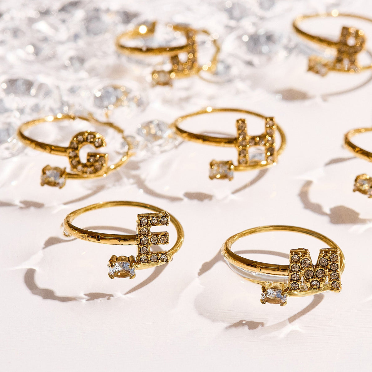 Sparkle Initial Wrap Ring - EVRYJEWELS