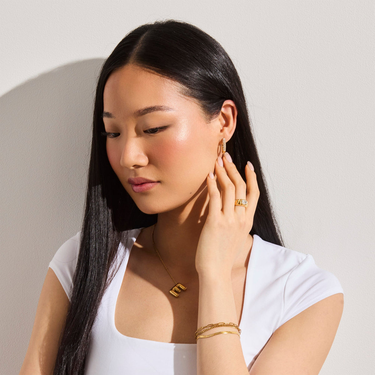 Bold Letter Initial Necklace - EVRYJEWELS