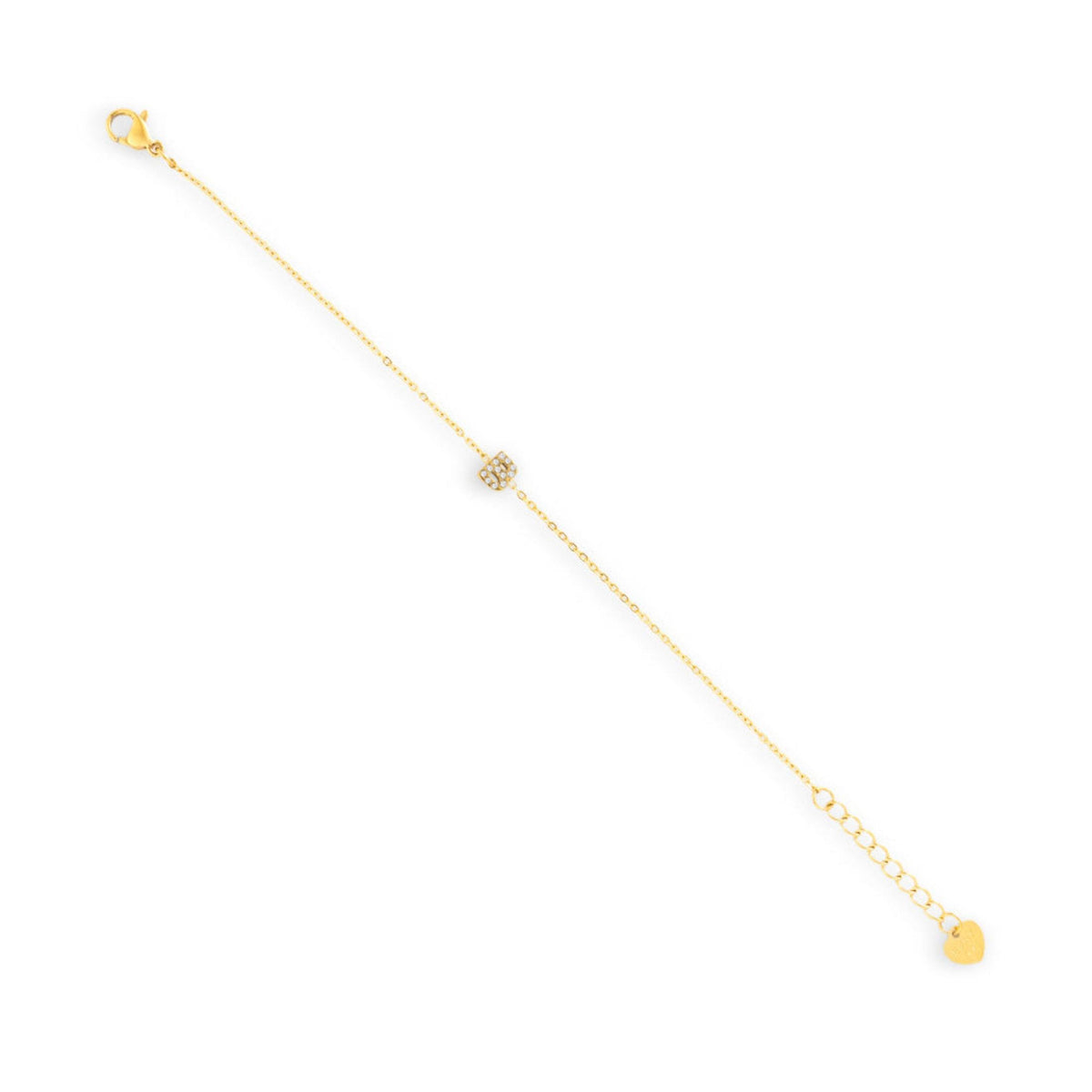 Pavé Crystal B Initial Bracelet - EVRYJEWELS