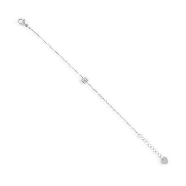 Pavé Crystal B Initial Bracelet - EVRYJEWELS