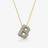 Pave Bubble Letter Necklace - EVRYJEWELS