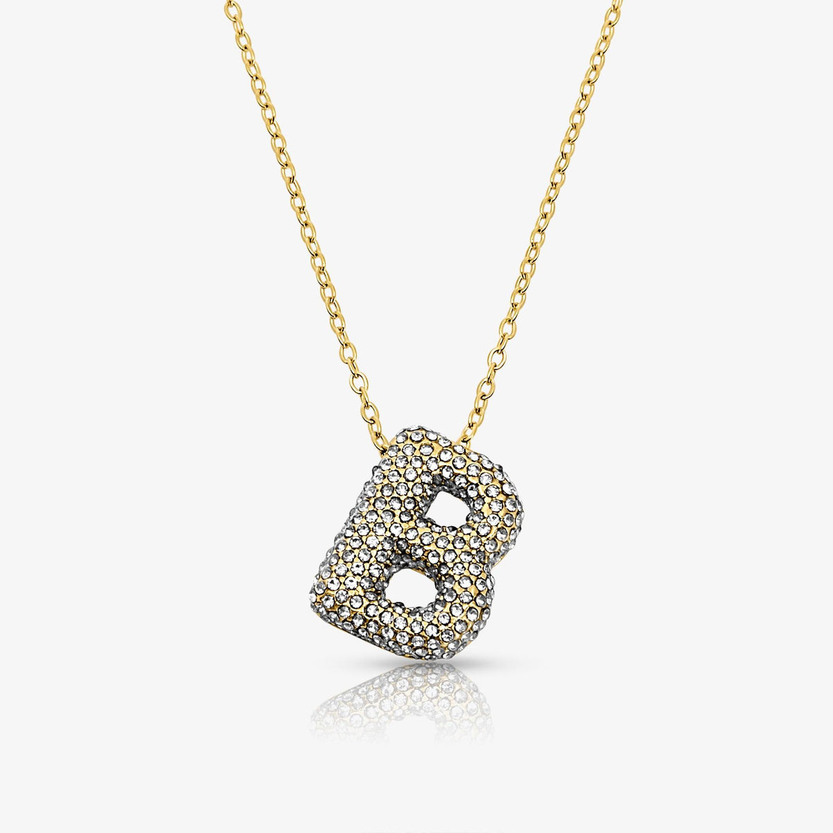 Pave Bubble Letter Necklace - EVRYJEWELS