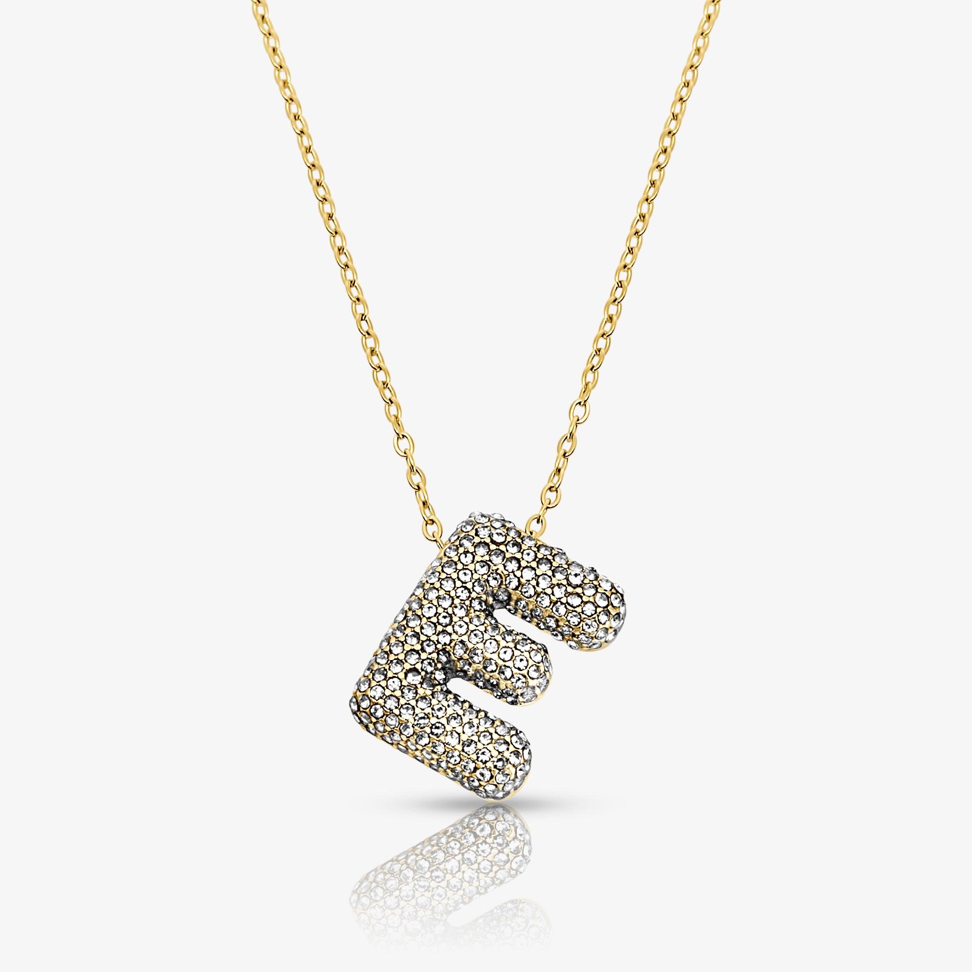 Pave Bubble Letter Necklace - EVRYJEWELS