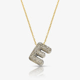 Pave Bubble Letter Necklace - EVRYJEWELS