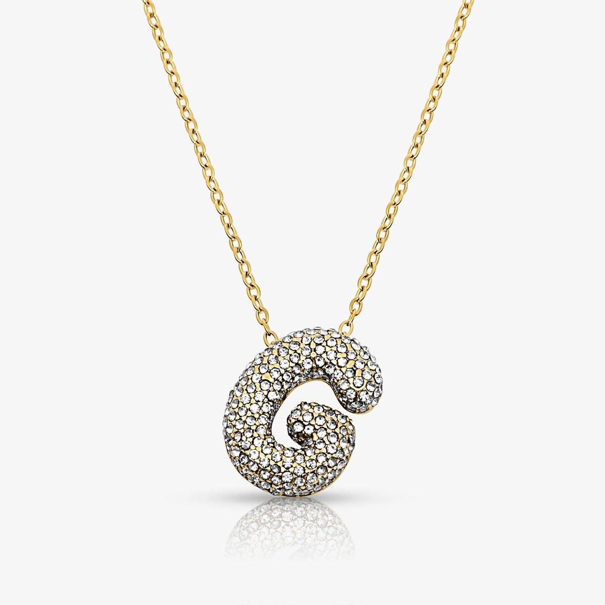 Pave Bubble Letter Necklace - EVRYJEWELS