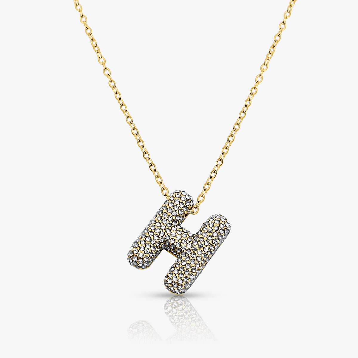 Pave Bubble Letter Necklace - EVRYJEWELS