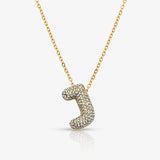 Pave Bubble Letter Necklace - EVRYJEWELS