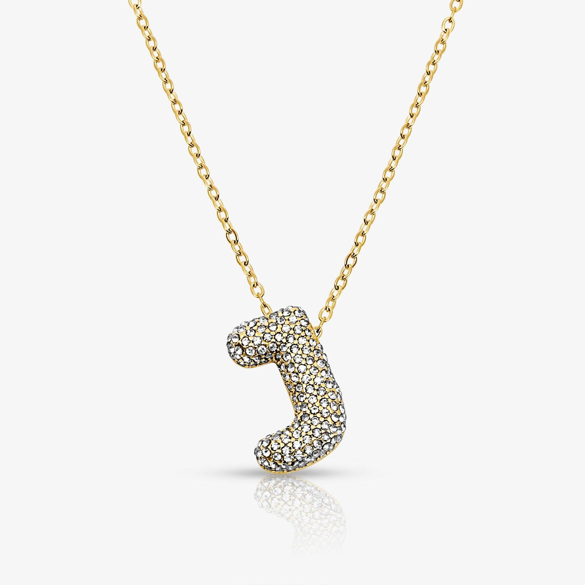 Pave Bubble Letter Necklace - EVRYJEWELS