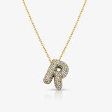 Pave Bubble Letter Necklace - EVRYJEWELS