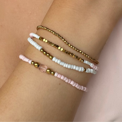 Blush Babe Beaded Bracelet 4 Piece Set - EVRYJEWELS