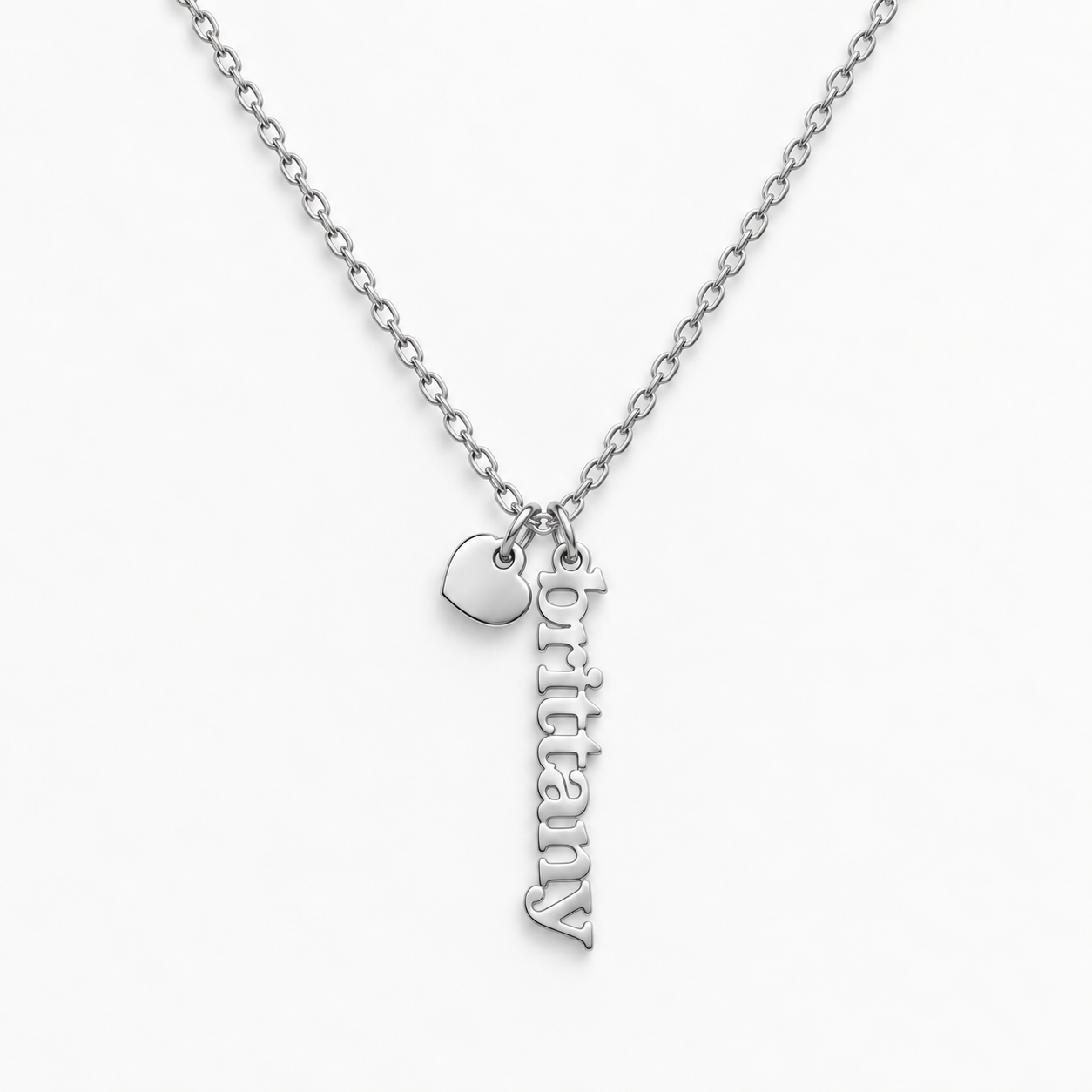 Custom/Personalized Mini Vertical Charm Nameplate Necklace - EVRYJEWELS