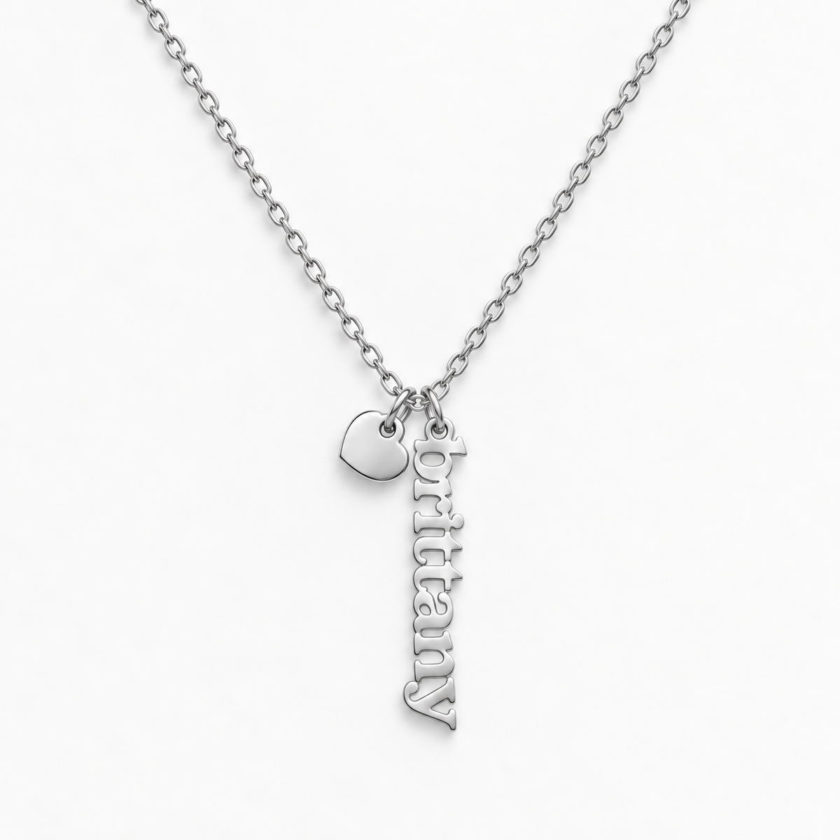 Custom/Personalized Mini Vertical Charm Nameplate Necklace - EVRYJEWELS