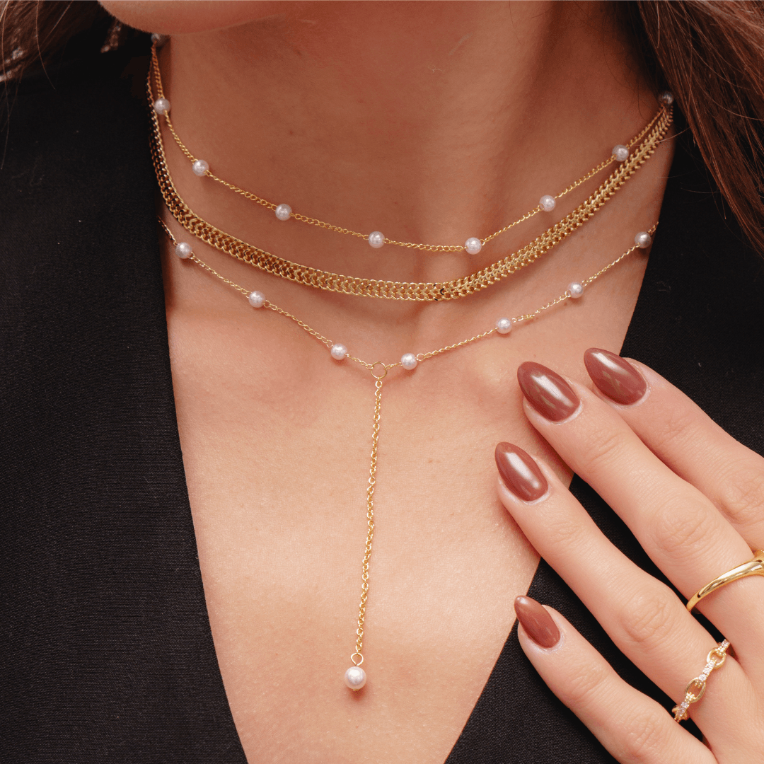 Sweet Pearl Lariat Necklace - EVRYJEWELS