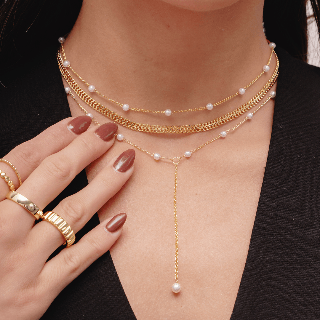 Sweet Pearl Lariat Necklace - EVRYJEWELS