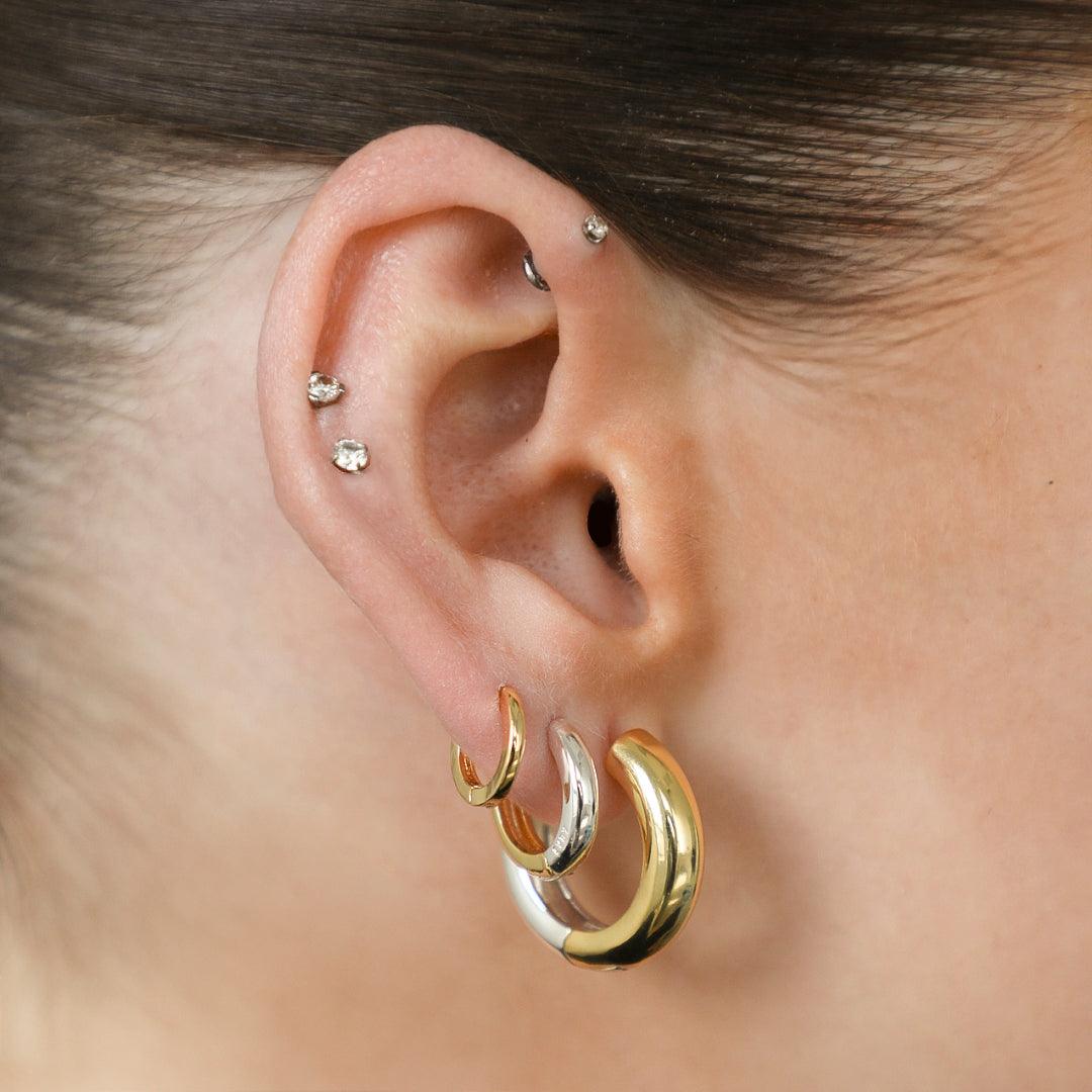 Two Tone Earrings - EVRYJEWELS