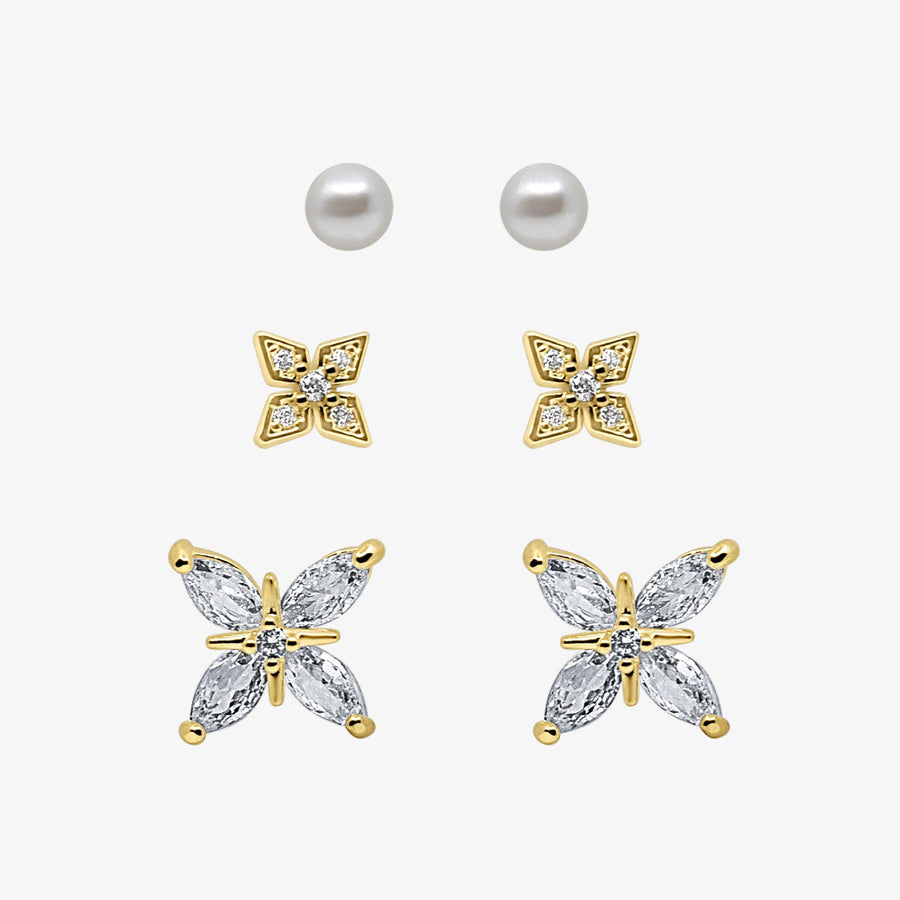 Petite Bloom Stud Earrings Pack - EVRYJEWELS