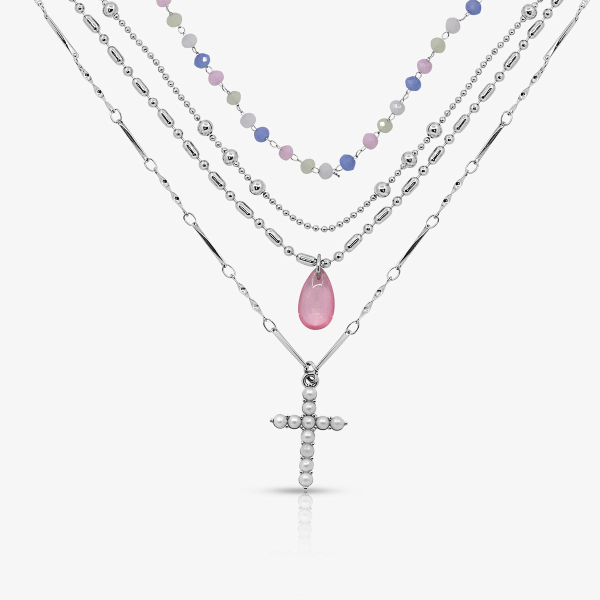 Beaded Blessing 4 Piece Necklace Set - EVRYJEWELS