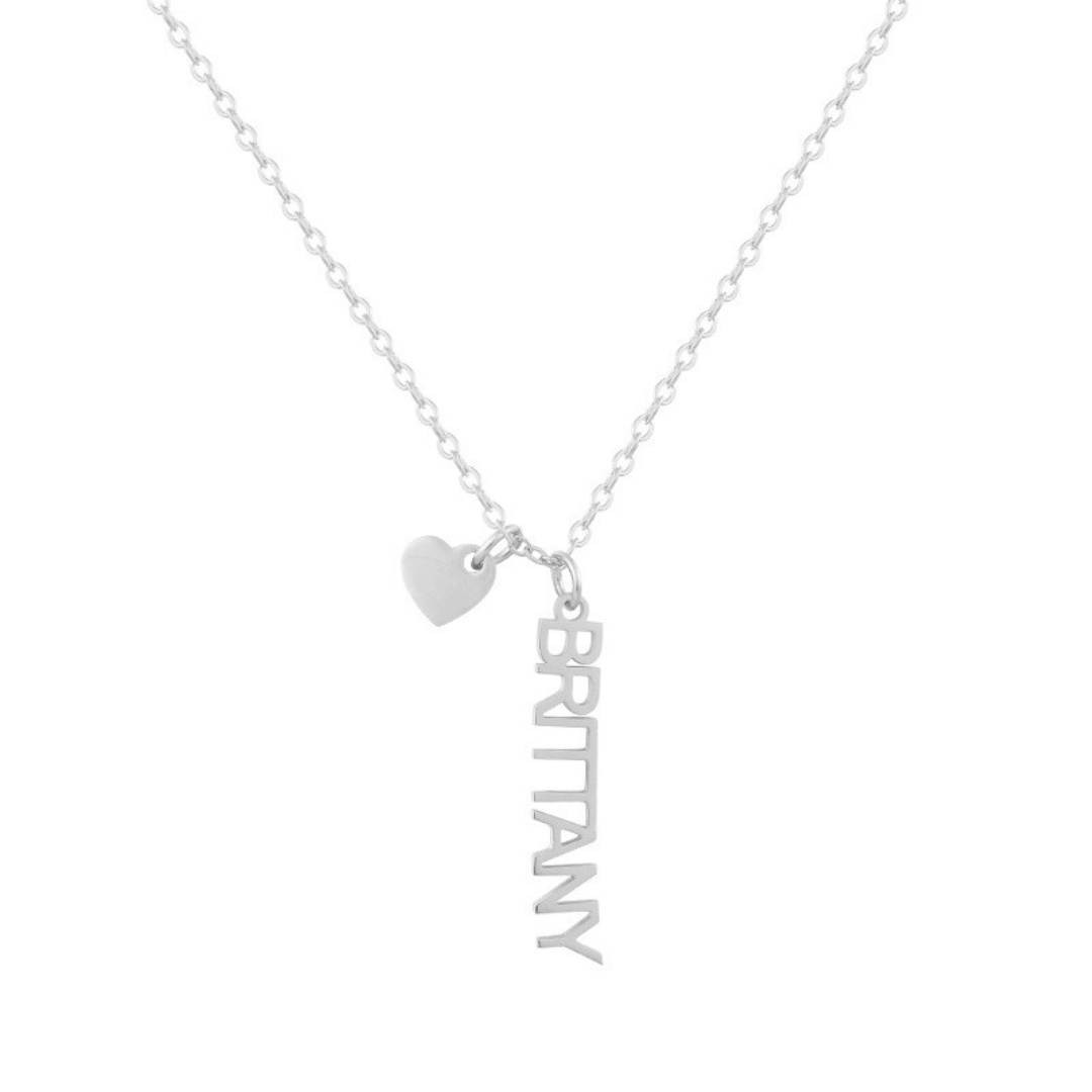 Custom/Personalized Mini Vertical Charm Nameplate Necklace