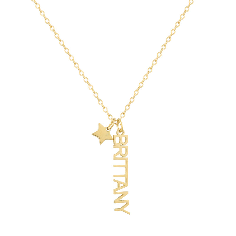 Custom/Personalized Mini Vertical Charm Nameplate Necklace