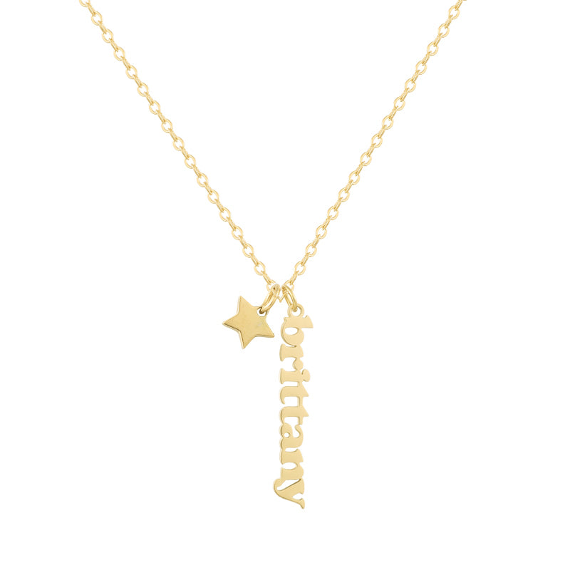 Custom/Personalized Mini Vertical Charm Nameplate Necklace