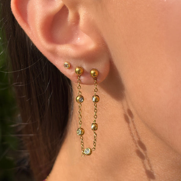 Shimmer Chain Stud Earring