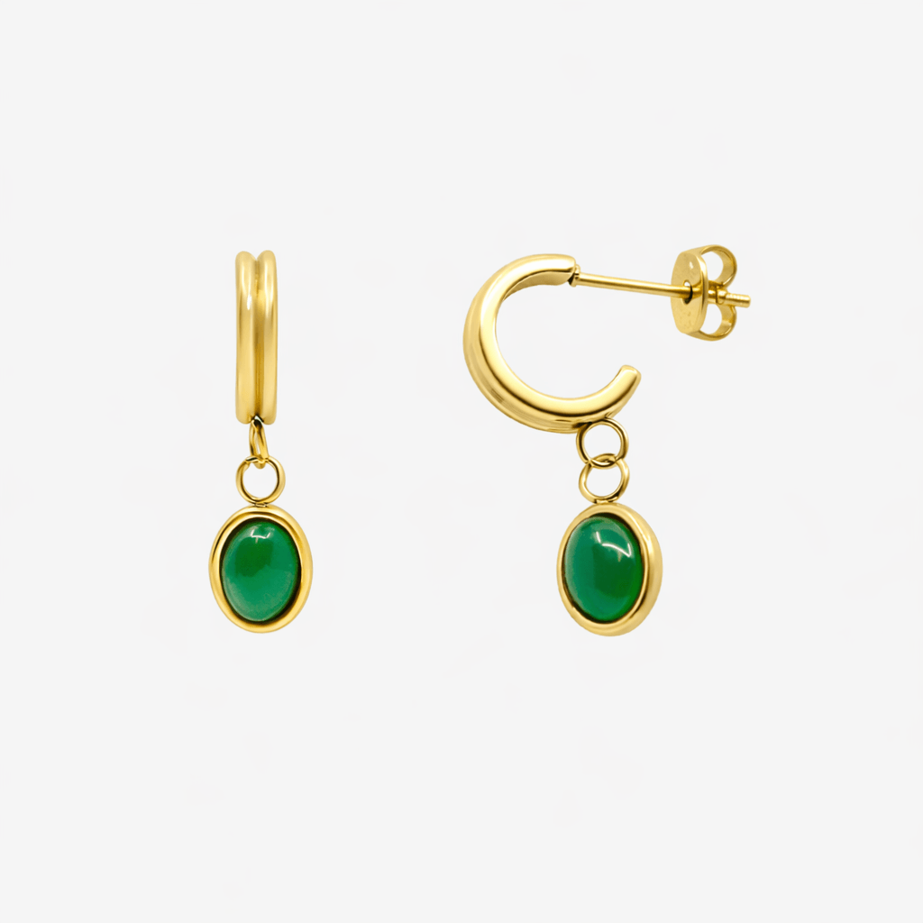 Emerald Dream Hoop Earrings - EVRYJEWELS