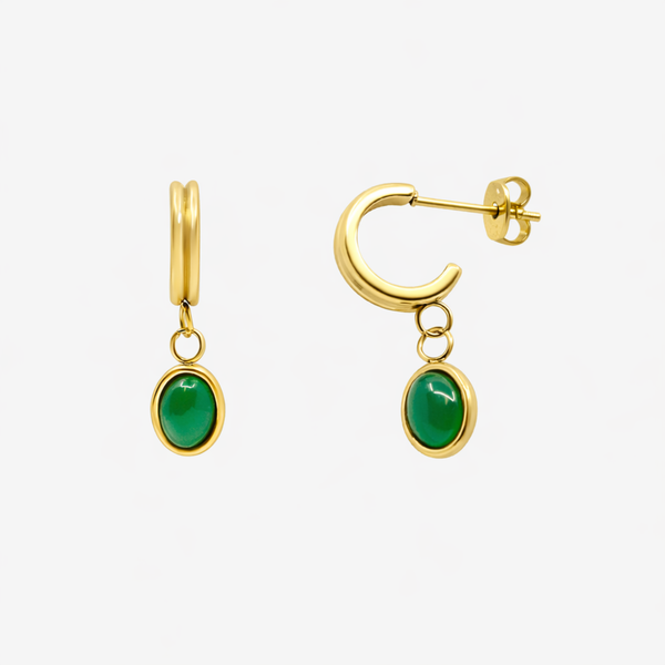 Emerald Dream Hoop Earrings